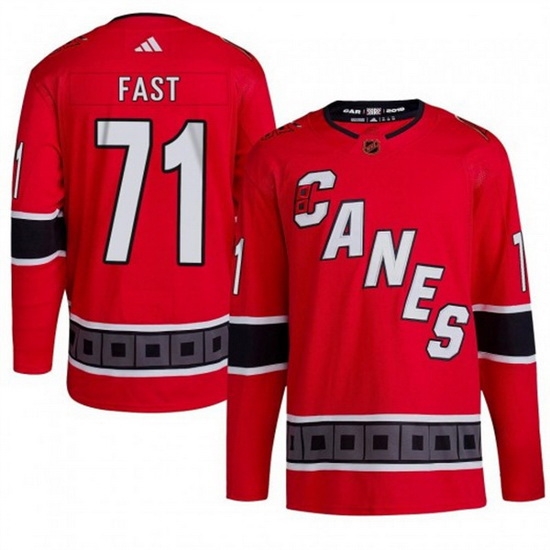 Men Carolina Hurricanes 71 Jesper Fast 2022 23 Reverse Retro Red Stitched Jersey Men Carolina Hurricanes 71 Jesper Fast 2022 23 Reverse Retro Red Stitched Jersey