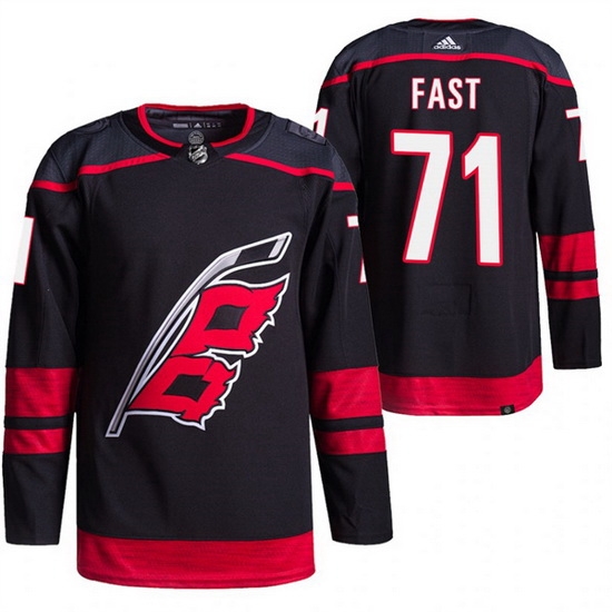 Men Carolina Hurricanes 71 Jesper Fast Black Stitched Jersey Men Carolina Hurricanes 71 Jesper Fast Black Stitched Jersey