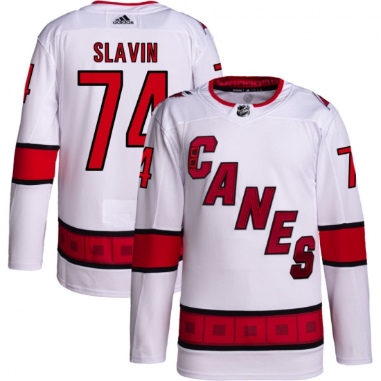 Men Carolina Hurricanes Jaccob Slavin 74 White Adidas Reverse Retro Jersey Men Carolina Hurricanes Jaccob Slavin 74 White Adidas Reverse Retro Jersey