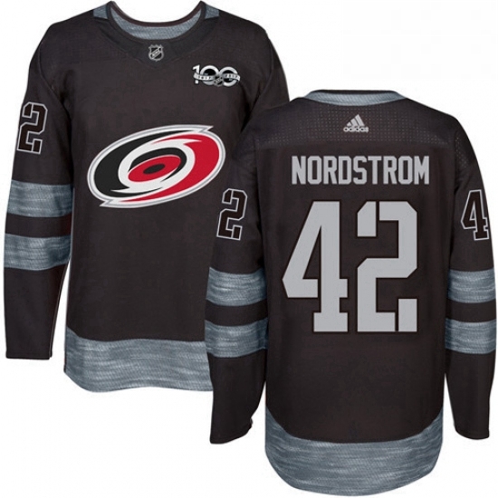 Mens Adidas Carolina Hurricanes 42 Joakim Nordstrom Premier Black 1917 2017 100th Anniversary NHL Jersey Mens Adidas Carolina Hurricanes 42 Joakim Nordstrom Premier Black 1917 2017 100th Anniversary NHL Jersey