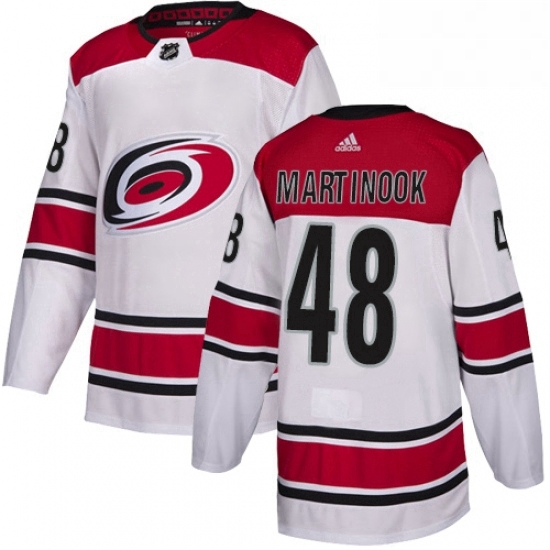Mens Adidas Carolina Hurricanes 48 Jordan Martinook Authentic White Away NHL Jersey Mens Adidas Carolina Hurricanes 48 Jordan Martinook Authentic White Away NHL Jersey