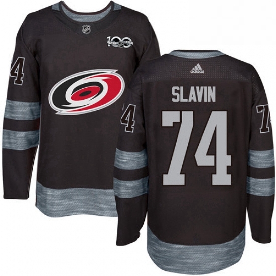 Mens Adidas Carolina Hurricanes 74 Jaccob Slavin Authentic Black 1917 2017 100th Anniversary NHL Jersey Mens Adidas Carolina Hurricanes 74 Jaccob Slavin Authentic Black 1917 2017 100th Anniversary NHL Jersey