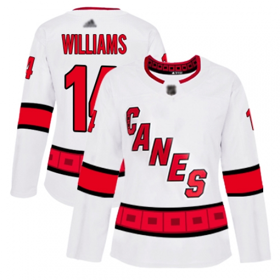Women Hurricanes 14 Justin Williams White Road Authentic Stitched Hockey Jersey Women Hurricanes 14 Justin Williams White Road Authentic Stitched Hockey Jersey