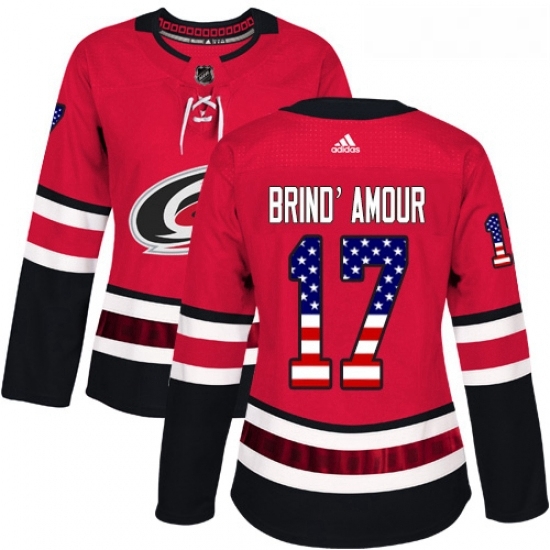 Womens Adidas Carolina Hurricanes 17 Rod BrindAmour Authentic Red USA Flag Fashion NHL Jersey Womens Adidas Carolina Hurricanes 17 Rod BrindAmour Authentic Red USA Flag Fashion NHL Jersey