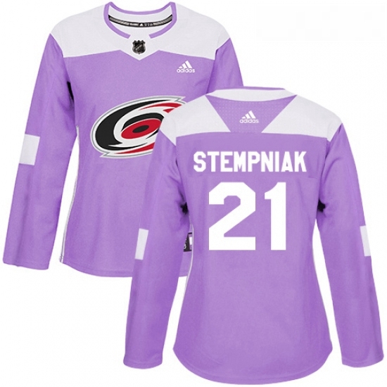 Womens Adidas Carolina Hurricanes 21 Lee Stempniak Authentic Purple Fights Cancer Practice NHL Jersey Womens Adidas Carolina Hurricanes 21 Lee Stempniak Authentic Purple Fights Cancer Practice NHL Jersey