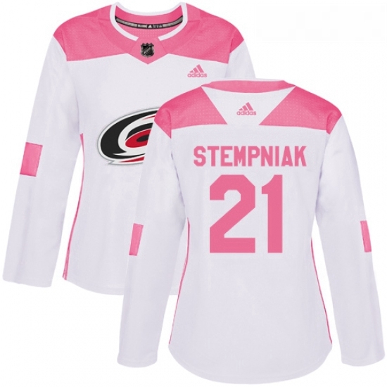 Womens Adidas Carolina Hurricanes 21 Lee Stempniak Authentic WhitePink Fashion NHL Jersey Womens Adidas Carolina Hurricanes 21 Lee Stempniak Authentic WhitePink Fashion NHL Jersey