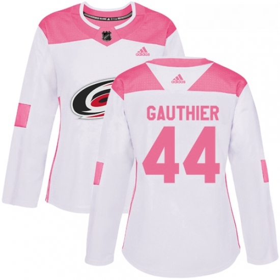Womens Adidas Carolina Hurricanes 44 Julien Gauthier Authentic WhitePink Fashion NHL Jersey Womens Adidas Carolina Hurricanes 44 Julien Gauthier Authentic WhitePink Fashion NHL Jersey