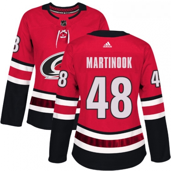 Womens Adidas Carolina Hurricanes 48 Jordan Martinook Authentic Red Home NHL Jersey Womens Adidas Carolina Hurricanes 48 Jordan Martinook Authentic Red Home NHL Jersey