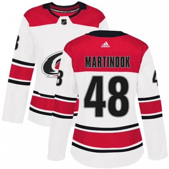 Womens Adidas Carolina Hurricanes 48 Jordan Martinook Authentic White Away NHL Jersey Womens Adidas Carolina Hurricanes 48 Jordan Martinook Authentic White Away NHL Jersey