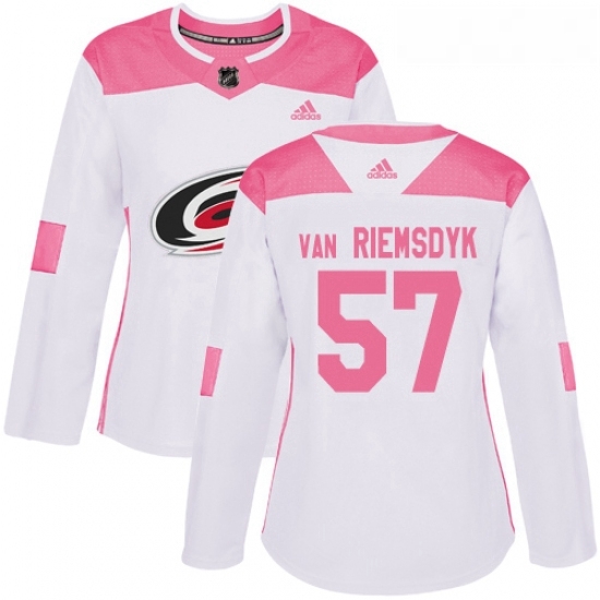 Womens Adidas Carolina Hurricanes 57 Trevor Van Riemsdyk Authentic WhitePink Fashion NHL Jersey Womens Adidas Carolina Hurricanes 57 Trevor Van Riemsdyk Authentic WhitePink Fashion NHL Jersey