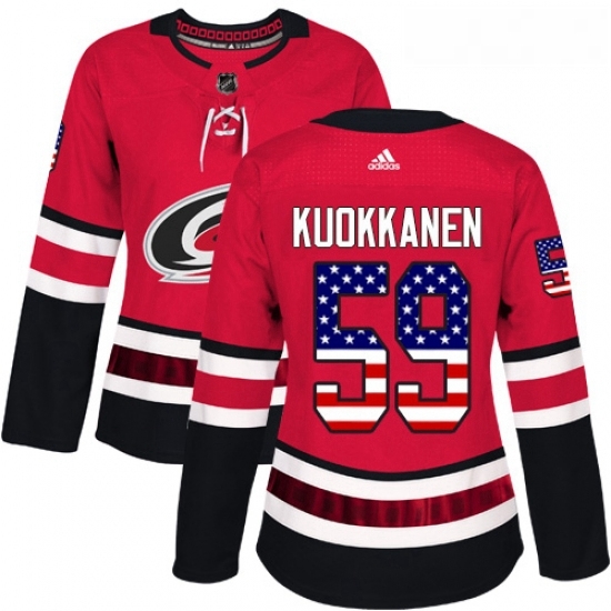 Womens Adidas Carolina Hurricanes 59 Janne Kuokkanen Authentic Red USA Flag Fashion NHL Jersey Womens Adidas Carolina Hurricanes 59 Janne Kuokkanen Authentic Red USA Flag Fashion NHL Jersey