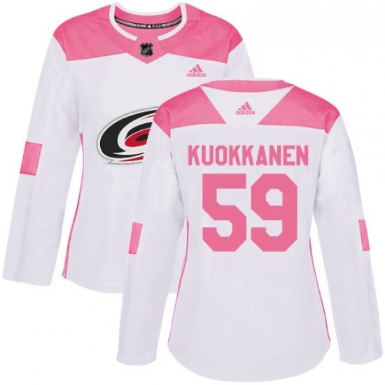 Womens Adidas Carolina Hurricanes 59 Janne Kuokkanen Authentic WhitePink Fashion NHL Jersey Womens Adidas Carolina Hurricanes 59 Janne Kuokkanen Authentic WhitePink Fashion NHL Jersey