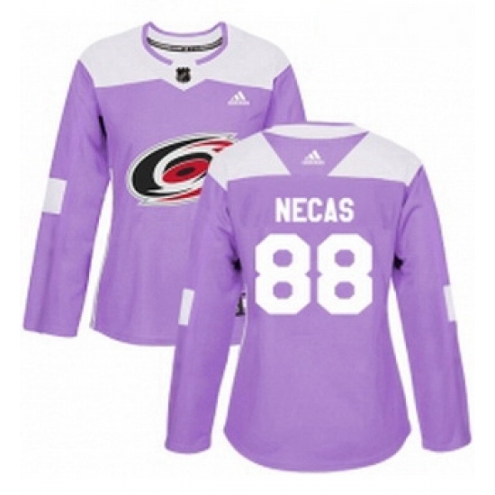 Womens Adidas Carolina Hurricanes 88 Martin Necas Authentic Purple Fights Cancer Practice NHL Jersey Womens Adidas Carolina Hurricanes 88 Martin Necas Authentic Purple Fights Cancer Practice NHL Jersey