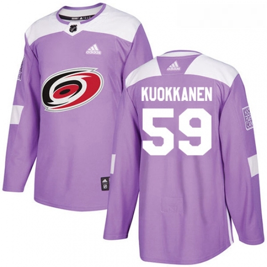 Youth Adidas Carolina Hurricanes 59 Janne Kuokkanen Authentic Purple Fights Cancer Practice NHL Jersey Youth Adidas Carolina Hurricanes 59 Janne Kuokkanen Authentic Purple Fights Cancer Practice NHL Jersey