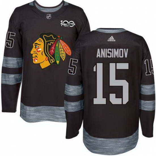 Blackhawks #15 Artem Anisimov Black 1917 2017 100th Anniversary Stitched NHL Jersey Blackhawks #15 Artem Anisimov Black 1917 2017 100th Anniversary Stitched NHL Jersey