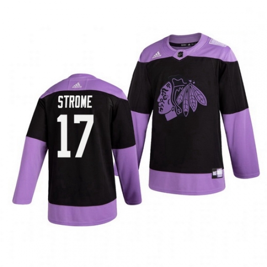 Blackhawks 17 Dylan Strome Black Purple Hockey Fights Cancer Adidas Jersey Blackhawks 17 Dylan Strome Black Purple Hockey Fights Cancer Adidas Jersey