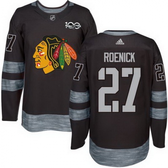 Blackhawks #27 Jeremy Roenick Black 1917 2017 100th Anniversary Stitched NHL Jersey Blackhawks #27 Jeremy Roenick Black 1917 2017 100th Anniversary Stitched NHL Jersey