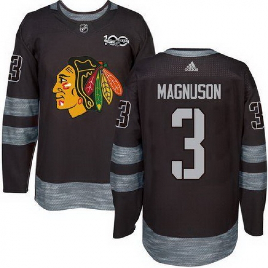 Blackhawks #3 Keith Magnuson Black 1917 2017 100th Anniversary Stitched NHL Jersey Blackhawks #3 Keith Magnuson Black 1917 2017 100th Anniversary Stitched NHL Jersey