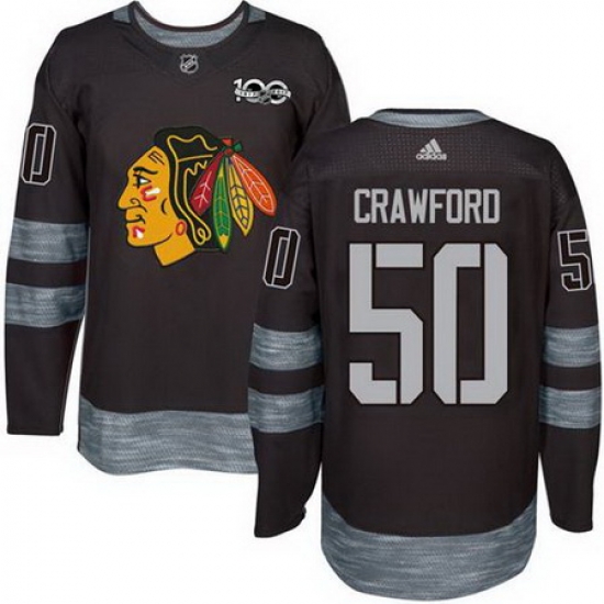 Blackhawks #50 Corey Crawford Black 1917 2017 100th Anniversary Stitched NHL Jersey Blackhawks #50 Corey Crawford Black 1917 2017 100th Anniversary Stitched NHL Jersey