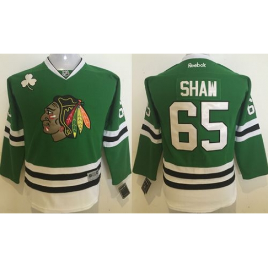 Blackhawks #65 Andrew Shaw Green Stitched Youth NHL Jersey