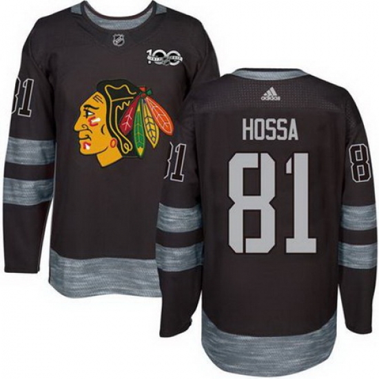 Blackhawks #81 Marian Hossa Black 1917 2017 100th Anniversary Stitched NHL Jersey Blackhawks #81 Marian Hossa Black 1917 2017 100th Anniversary Stitched NHL Jersey