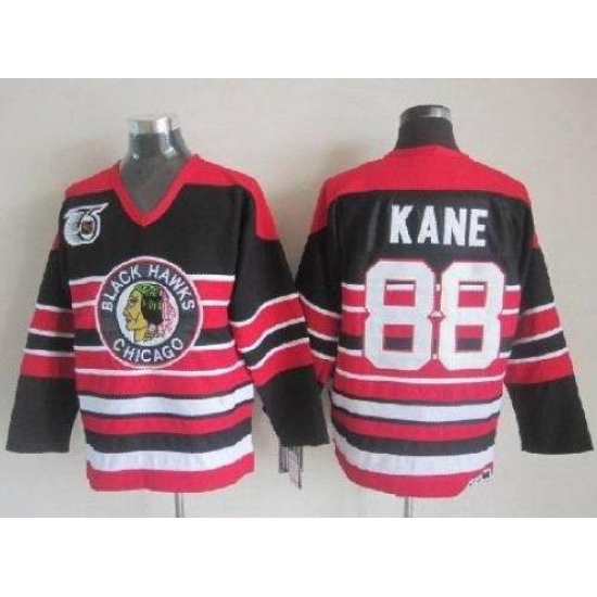Blackhawks #88 Patrick Kane Red Black 75TH CCM Stitched NHL Jersey Blackhawks #88 Patrick Kane Red Black 75TH CCM Stitched NHL Jersey