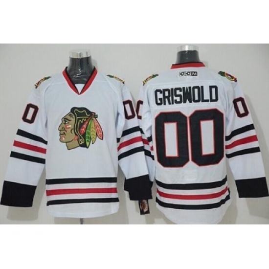Chicago Blackhawks #00 Clark Griswold White CCM Throwback Stitched NHL Jersey Chicago Blackhawks #00 Clark Griswold White CCM Throwback Stitched NHL Jersey
