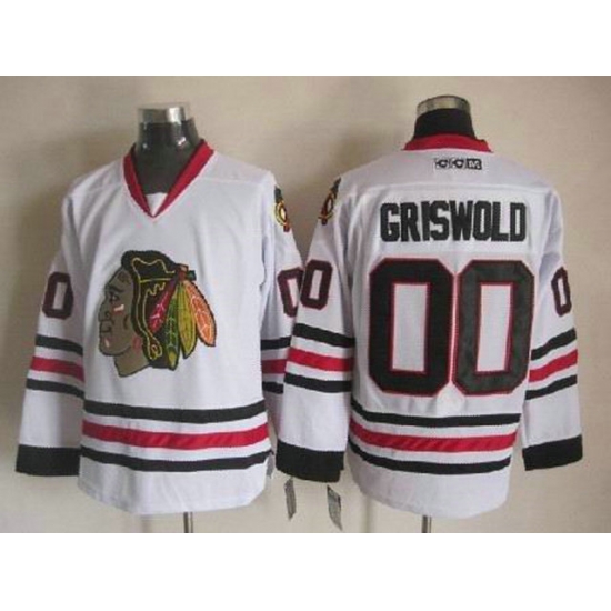 Chicago Blackhawks 00 GRISWOLD white jersey Chicago Blackhawks 00 GRISWOLD white jersey