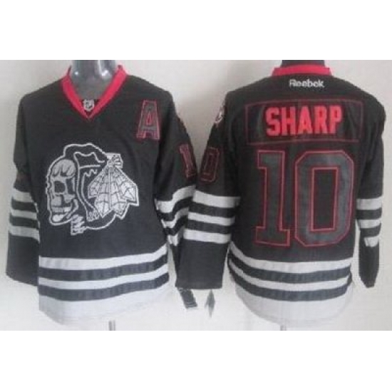 Chicago Blackhawks 10 Patrick Sharp 2013 Black Ice NHL Jerseys Skull Logo Fashion Chicago Blackhawks 10 Patrick Sharp 2013 Black Ice NHL Jerseys Skull Logo Fashion