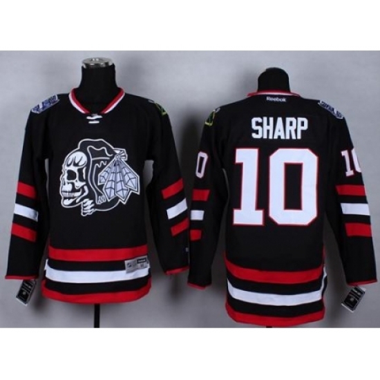 Chicago Blackhawks #10 Patrick Sharp Black(White Skull) 2014 Stadium Series Stitched NHL Jersey Chicago Blackhawks #10 Patrick Sharp Black(White Skull) 2014 Stadium Series Stitched NHL Jersey