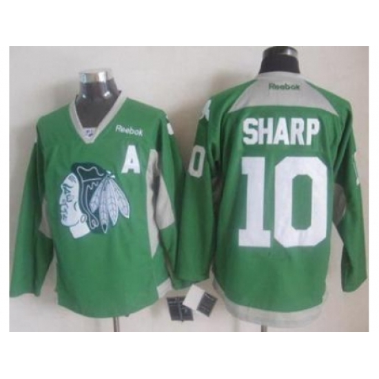 Chicago Blackhawks #10 Patrick Sharp Green Practice Stitched NHL Jersey Chicago Blackhawks #10 Patrick Sharp Green Practice Stitched NHL Jersey
