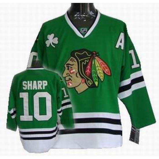 Chicago Blackhawks #10 Patrick Sharp hockey Green Jersey Chicago Blackhawks #10 Patrick Sharp hockey Green Jersey
