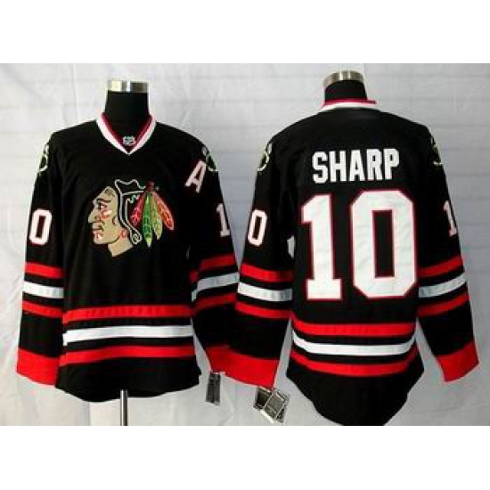 Chicago Blackhawks #10 Patrick Sharp hockey black Jersey Chicago Blackhawks #10 Patrick Sharp hockey black Jersey