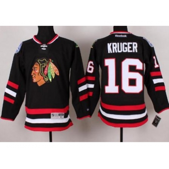 Chicago Blackhawks 16 Marcus Kruger Black 2014 Stadium Series NHL Jersey A PATCH Chicago Blackhawks 16 Marcus Kruger Black 2014 Stadium Series NHL Jersey A PATCH