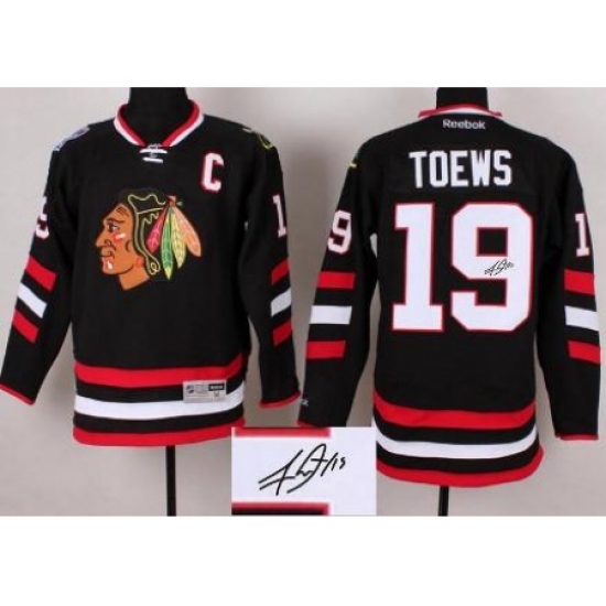 Chicago Blackhawks 19 Jonathan Toews Black 2014 Stadium Series Signed Jerseys