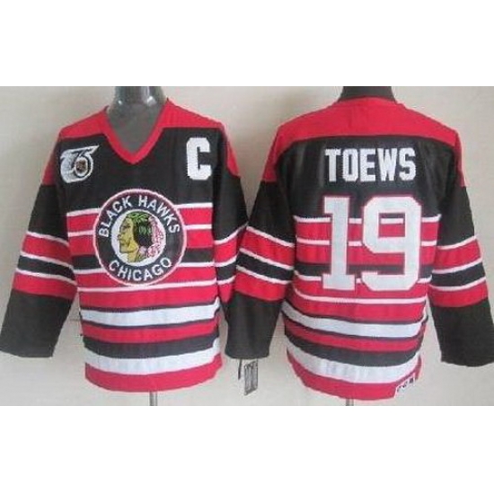 Chicago Blackhawks 19 Jonathan Toews Black 75th Throwback CCM NHL Jerseys Chicago Blackhawks 19 Jonathan Toews Black 75th Throwback CCM NHL Jerseys