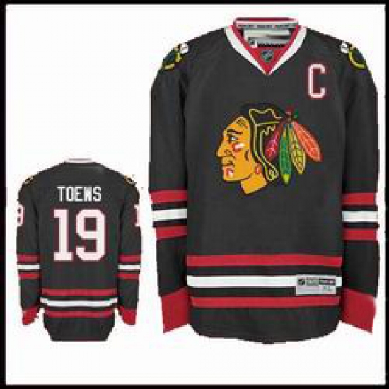 Chicago Blackhawks #19 Jonathan Toews Premier Dark Hockey black Chicago Blackhawks #19 Jonathan Toews Premier Dark Hockey black