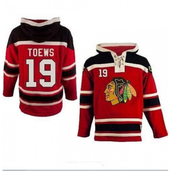 Chicago Blackhawks 19# Jonathan Toews Red Color Hooded Sweatshirt Chicago Blackhawks 19# Jonathan Toews Red Color Hooded Sweatshirt