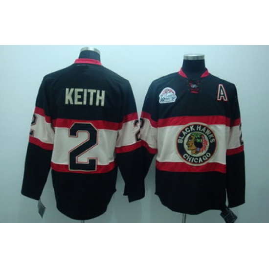 Chicago Blackhawks 2 Duncan Keith black Jersey Winter Classic A patch Chicago Blackhawks 2 Duncan Keith black Jersey Winter Classic A patch