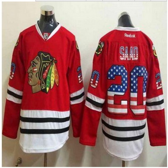 Chicago Blackhawks #20 Brandon Saad Red USA Flag Fashion Stitched NHL Jersey Chicago Blackhawks #20 Brandon Saad Red USA Flag Fashion Stitched NHL Jersey