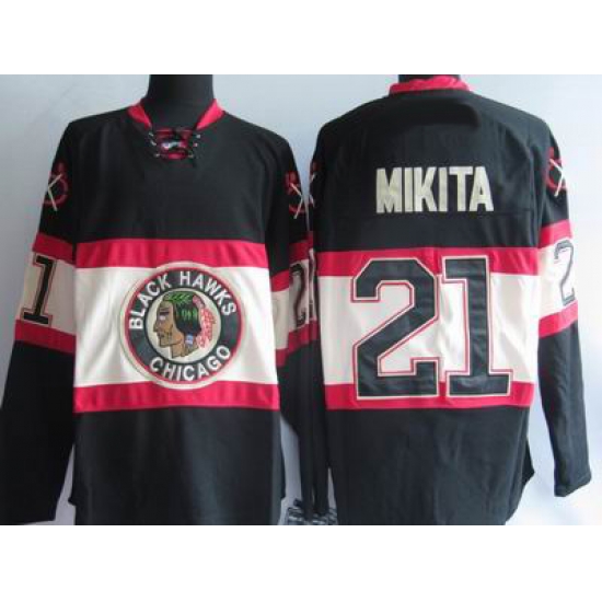 Chicago Blackhawks 21# Mikita black third jerseys Chicago Blackhawks 21# Mikita black third jerseys