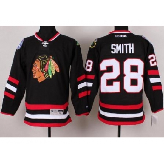 Chicago Blackhawks 28 Ben Smith Black 2014 Stadium Series NHL Jersey A PATCH Chicago Blackhawks 28 Ben Smith Black 2014 Stadium Series NHL Jersey A PATCH
