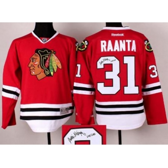 Chicago Blackhawks 31 Antti Raanta Red Signed NHL Hockey Jerseys Chicago Blackhawks 31 Antti Raanta Red Signed NHL Hockey Jerseys