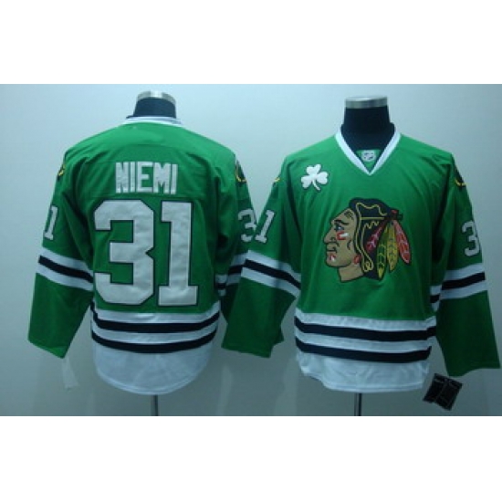 Chicago Blackhawks 31 Niemi green Ice Hockey Jerseys Chicago Blackhawks 31 Niemi green Ice Hockey Jerseys