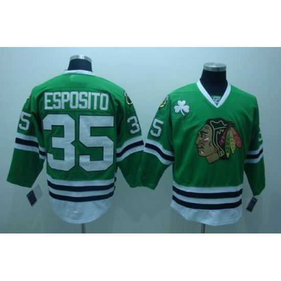 Chicago Blackhawks #35 Tony Esposito green jerseys Chicago Blackhawks #35 Tony Esposito green jerseys