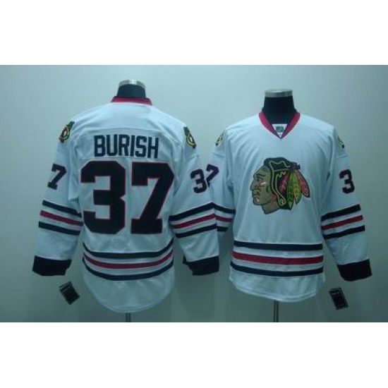 Chicago Blackhawks #37 Adam Burish Jerseys white Chicago Blackhawks #37 Adam Burish Jerseys white
