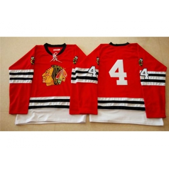 Chicago Blackhawks #4 Niklas Hjalmarsson Red Mitchell And Ness 1960-61 Stitched NHL Jersey Chicago Blackhawks #4 Niklas Hjalmarsson Red Mitchell And Ness 1960-61 Stitched NHL Jersey