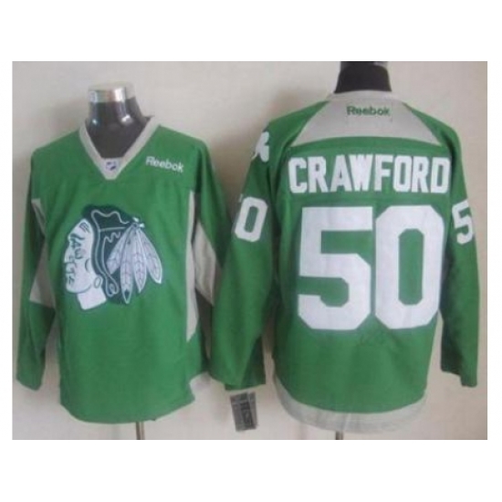 Chicago Blackhawks #50 Corey Crawford Green Practice Stitched NHL Jersey Chicago Blackhawks #50 Corey Crawford Green Practice Stitched NHL Jersey