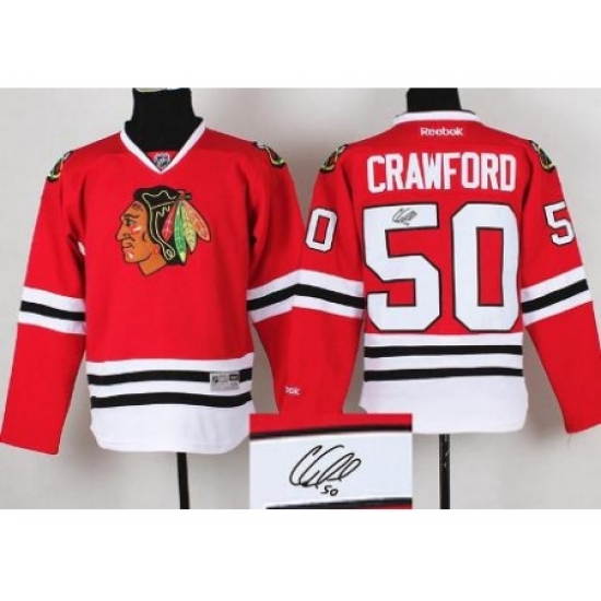 Chicago Blackhawks 50 Corey Crawford Red Signed Jerseys Chicago Blackhawks 50 Corey Crawford Red Signed Jerseys