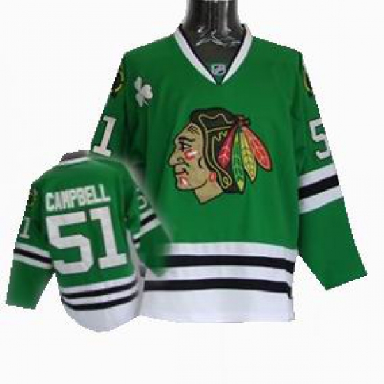Chicago Blackhawks #51 Brian Campbell Hockey Green Jersey Chicago Blackhawks #51 Brian Campbell Hockey Green Jersey